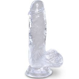 KING COCK - CLEAR REALISTIC PENIS WITH BALLS 10.1 CM TRANSPARENT